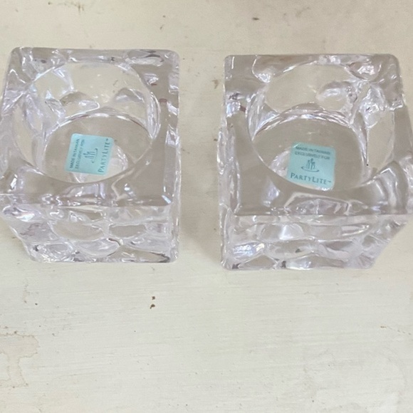 PartyLite Ice Block Votive Taper Holder Pair Retired NIB P15B/P8216 - Picture 3 of 8